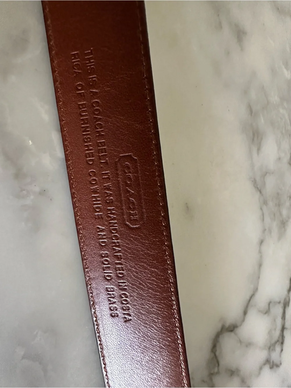 Vintage Coach Black Leather Belt with Gold Buckle